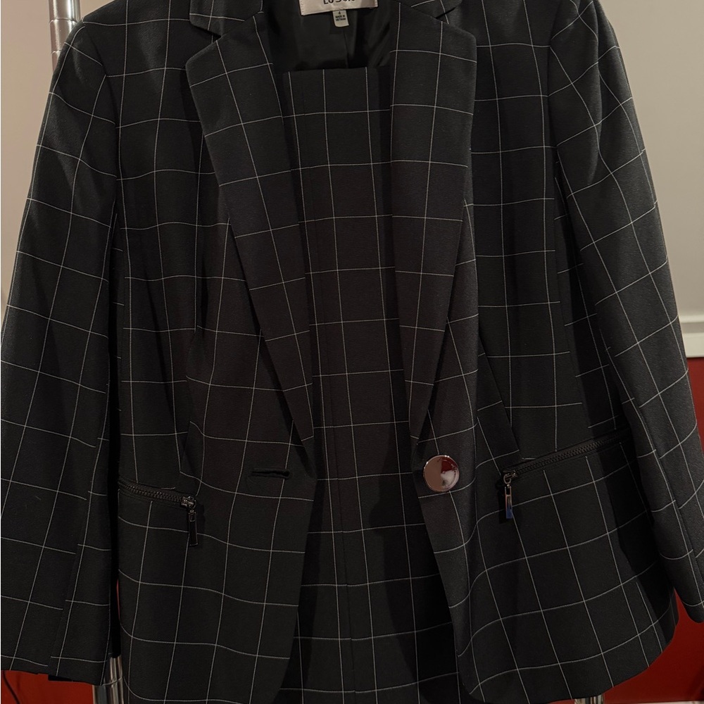 Black Checkered Blazer and Pants
